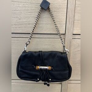 Authentic Gucci Bamboo Croisette Clutch with Detachable Chain Strap